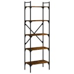 Vidaxl biblioth�que � 5 niveaux ch�ne fum� 56x31, 5x174 cm