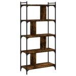 Vidaxl biblioth�que 5 niveaux ch�ne fum� 76x32x158cm bois d'ing�nierie