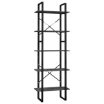 Vidaxl bibliothque  5 niveaux gris 60x30x175 cm bois de pin