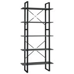 Vidaxl bibliothque  5 niveaux gris 80x30x175 cm bois d'ingnierie
