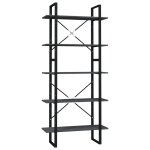 Vidaxl bibliothque  5 niveaux gris 80x30x175 cm bois de pin