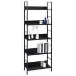 Vidaxl bibliothque  5 niveaux noir 60x27, 6x158, 5cm bois d'ingnierie