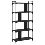 Vidaxl bibliothque 5 niveaux noir 76x32x158 cm bois d'ingnierie