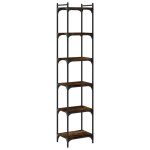 Vidaxl biblioth�que 6 niveaux ch�ne fum� 40x30x188cm bois d'ing�nierie