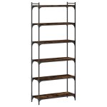 Vidaxl biblioth�que 6 niveaux ch�ne fum� 80x30x188cm bois d'ing�nierie