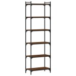 Vidaxl biblioth�que 6 niveaux ch�ne marron 60x30x188cm bois ing�nierie