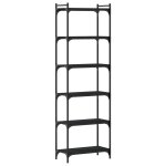 Vidaxl bibliothque 6 niveaux noir 60x30x188 cm bois d'ingnierie