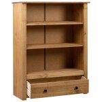 Vidaxl bibliothque 80x35x110 cm bois de pin massif assortiment panama