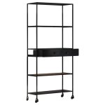 Vidaxl biblioth�que 80x35x180 cm bois de manguier brut et fer