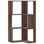 Vidaxl bibliothque d'angle  3 niveaux chne marron bois d'ingnierie