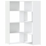 Vidaxl biblioth�que d'angle � 4 niveaux blanc bois d'ing�nierie