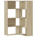 Vidaxl bibliothque d'angle  4 niveaux chne sonoma bois d'ingnierie