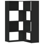 Vidaxl bibliothque d'angle  4 niveaux noir bois d'ingnierie