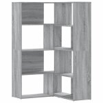 Vidaxl bibliothque d'angle  4 niveaux sonoma gris bois d'ingnierie