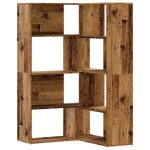 Vidaxl bibliothque d'angle  4 niveaux vieux bois bois d'ingnierie