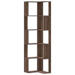 Vidaxl bibliothque d'angle  5 niveaux chne marron bois d'ingnierie