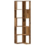Vidaxl bibliothque d'angle  5 niveaux vieux bois bois d'ingnierie