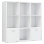 Vidaxl biblioth�que blanc brillant 98x30x98 cm bois d?ing�nierie