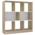 Vidaxl bibliothque blanc et chne sonoma bois d'ingnierie