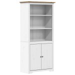 Vidaxl biblioth�que bodo blanc and marron 82x40x173 cm bois massif pin