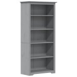 Vidaxl biblioth�que bodo gris 82x40x173 cm bois pin massif 5 niveaux