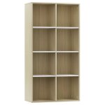 Vidaxl bibliothque / buffet blanc et chne sonoma bois d'ingnierie
