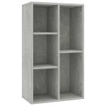 Vidaxl biblioth�que / buffet gris b�ton 50x25x80 cm bois d?ing�nierie