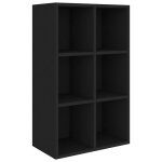 Vidaxl bibliothque / buffet noir 66x30x98 cm bois d'ingnierie