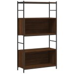 Vidaxl biblioth�que ch�ne brun 80x30x145, 5 cm bois d'ing�nierie et fer