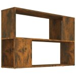 Vidaxl bibliothque chne fum 100x24x63 cm bois d'ingnierie