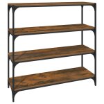 Vidaxl bibliothèque chêne fumé 100x33x100cm bois d'ingénierie et acier Vidaxl bibliothèque chêne fumé 100x33x100cm bois d'ingénierie et acier