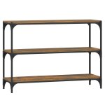 Vidaxl biblioth�que ch�ne fum� 100x33x70, 5 cm bois d'ing�nierie acier