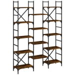 Vidaxl bibliothque chne fum 127, 5x28, 5x172, 5 cm bois d'ingnierie