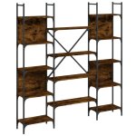 Vidaxl bibliothque chne fum 155, 5x24x166, 5 cm bois d'ingnierie