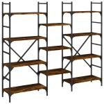 Vidaxl biblioth�que ch�ne fum� 160x28, 5x136, 5 cm bois d'ing�nierie