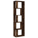 Vidaxl bibliothque chne fum 45x24x160 cm bois d'ingnierie