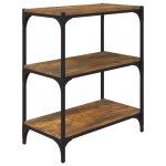 Vidaxl biblioth�que ch�ne fum� 60x33x70, 5cm bois d'ing�nierie et acier