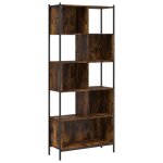 Vidaxl biblioth�que ch�ne fum� 72x28x172 cm bois d'ing�nierie