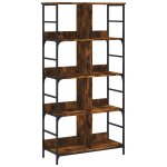 Vidaxl biblioth�que ch�ne fum� 78, 5x33x153 cm bois d'ing�nierie