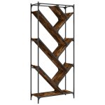Vidaxl bibliothque chne fum 79x30x180 cm bois d'ingnierie et mtal