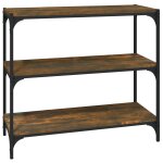 Vidaxl bibliothque chne fum 80x33x70, 5cm bois d'ingnierie et acier