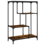 Vidaxl biblioth�que ch�ne fum� 81x36x115 cm bois ing�nierie et acier