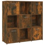 Vidaxl biblioth�que ch�ne fum� 90x30x90 cm bois d'ing�nierie