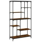 Vidaxl bibliothque chne fum 99x35, 5x176 cm bois ingnierie acier