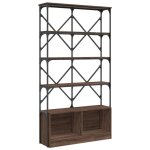 Vidaxl bibliothque chne marron 100x26x180cm bois ingnierie et mtal