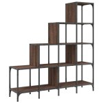 Vidaxl bibliothque chne marron 122x30x132cm bois ingnierie et mtal