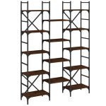 Vidaxl biblioth�que ch�ne marron 127, 5x28, 5x172, 5 cm bois d'ing�nierie