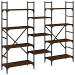 Vidaxl bibliothque chne marron 160x28, 5x136, 5 cm bois d'ingnierie