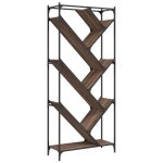 Vidaxl bibliothque chne marron 79x30x180 cm bois ingnierie et mtal