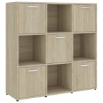 Vidaxl bibliothque chne sonoma 90x30x90 cm bois d?ingnierie